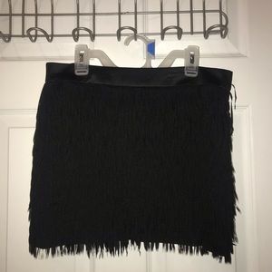 express fringe zip side skirt